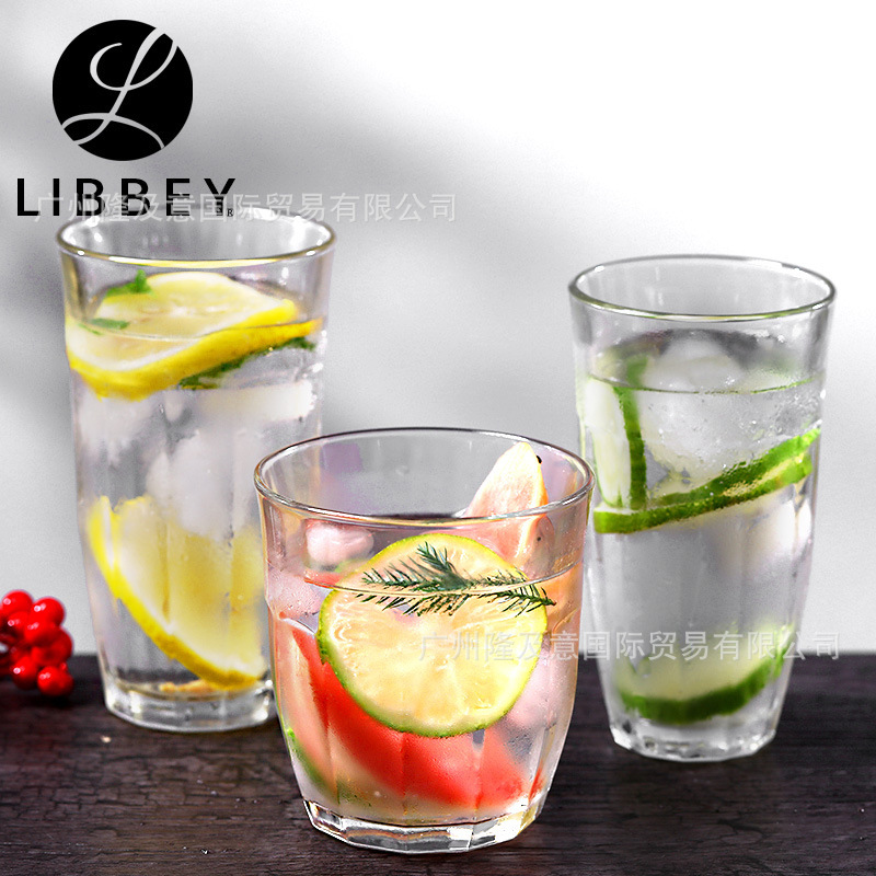 Libbey Libbey Glass creative striped Gibraltar juice cup beer cup transparent ice coffee cup Libbey Libbey Glass creative striped Gibraltar juice cup beer cup transparent ice coffee cup