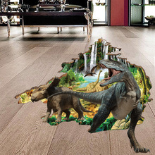 一件代发墙贴3D立体恐龙卧室装饰地板贴纸家居装修儿童房贴画9217