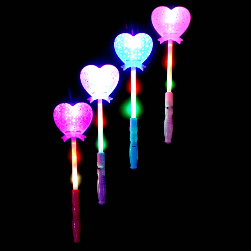 Led Lumineux Creux Coeur Forme Magique Baguette Lueur De Noël De Bâton Jouet display picture 2