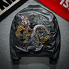 Japanese tide brand Prajna embroidery in Yokosuka Air Force pilots motorcycle leather leather jacket men winter baseball