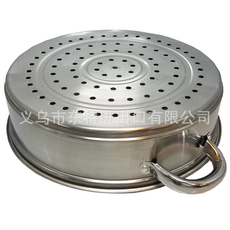 Factory direct sales 28cm stainless steel soup and steam dual-purpose pot, multi-purpose steamer, gift single-bottom 2-layer steamer detail image 2