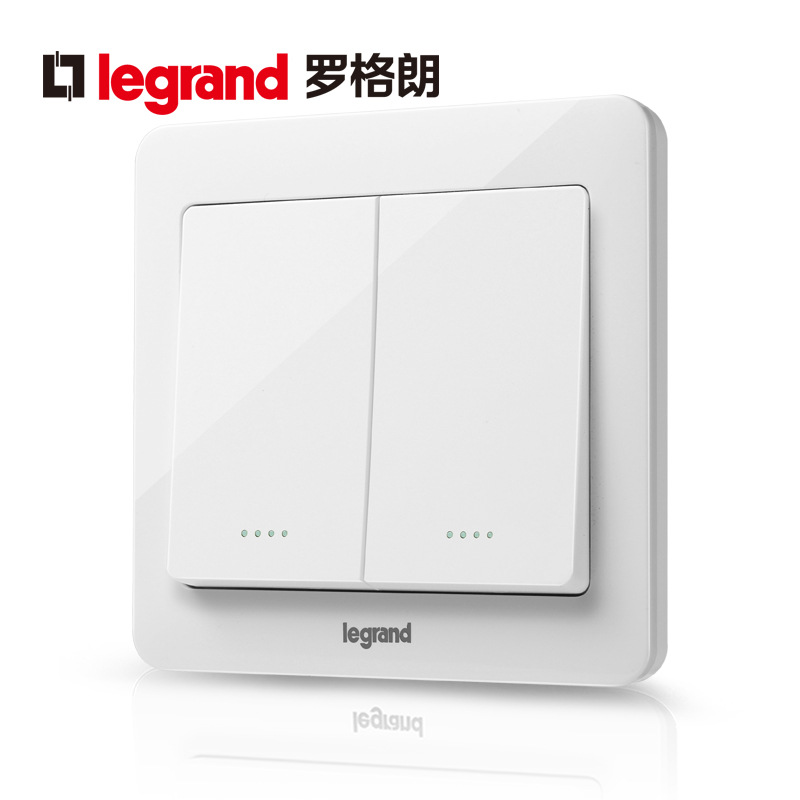 Legrand tcl switch socket panel Yi Dian white Two open Single control fluorescence Unipolar source 86 type