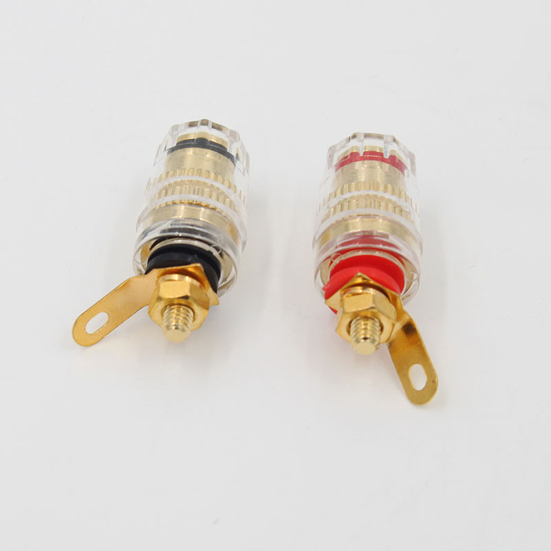 X012-2  铜镀金音响接线柱母座透明香蕉母头 音响插座2只装