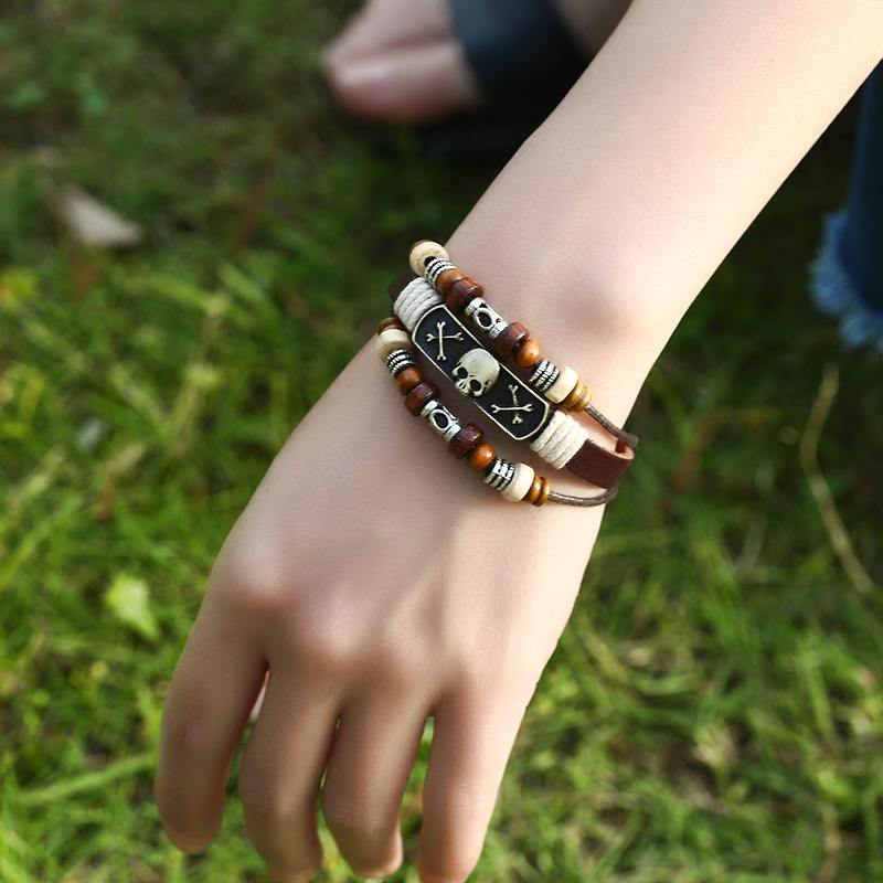 New Alloy Punk Leather Bracelet display picture 5