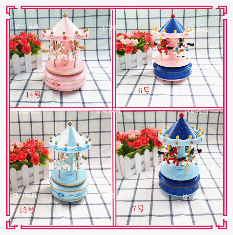 Sky City Carrusel Caja de música pareja creativo Regalo de Cumpleaños juguete accesorios para hornear plug-in
