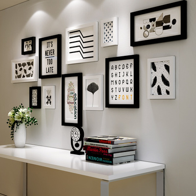 厂家直销批发北欧式实木相框创意照片墙相框墙组合悬挂挂墙画框|ms