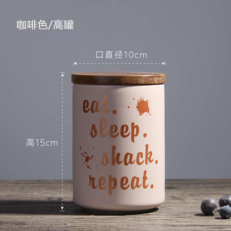 Nórdico cerámica sellada tarro de almacenamiento cocina caramelo té tarro con tapa ins decoraciones para el hogar al por mayor