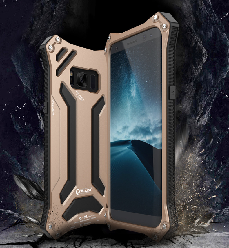 R-Just Gundam Water-resistant Shockproof Dirt-proof Snow-proof Premium Armor Heavy Duty Metal Protective Case Cover for Samsung Galaxy S8 Plus & Galaxy S8