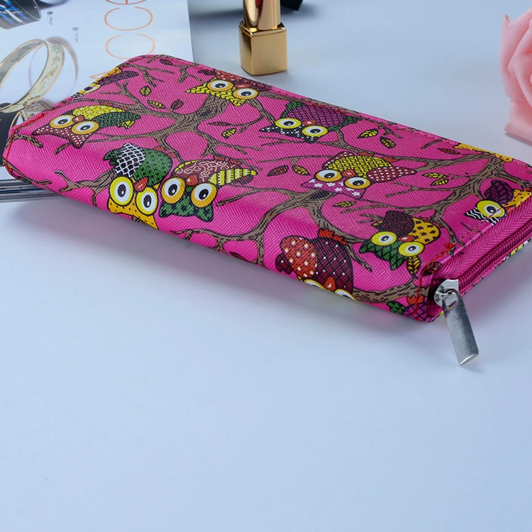 Cartoon long small bag, fashionable wallet, red chain with zipper