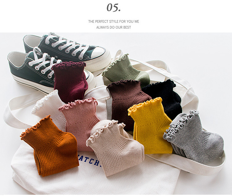 New Summer Fungus Lace Solid Color Pure Cotton Breathable Shallow Mouth Female Socks display picture 5