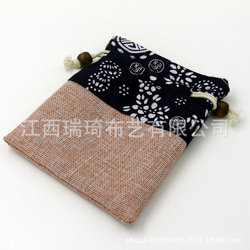 现货佛珠布棉麻袋文玩收纳袋盘 棉麻小布袋小礼品包装袋首饰福袋