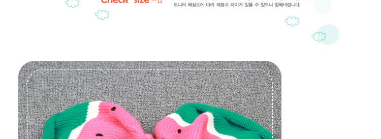 儿童西瓜帽子秋冬可爱毛线帽保暖套头帽宝宝手