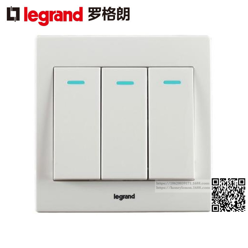 Legrand/罗格朗 美淳 三位单控带指示开关EN33/1/2AY