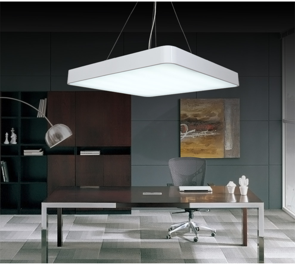 LED吊燈吊線正方形實心 會議室照明現代工作室商場定做辦公燈具