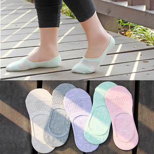 1012 春夏新品棉袜 女士网眼袜子透气吸汗 独立包装隐形袜