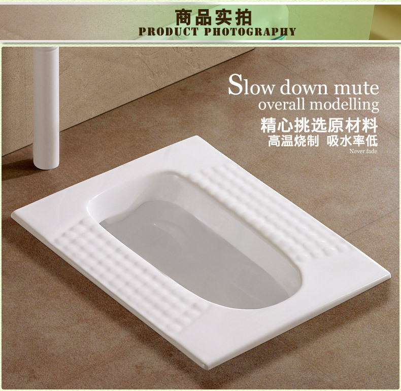 家用蹲便器冲水箱整套装 陶瓷蹲便器大便器防臭蹲厕整套蹲坑便池