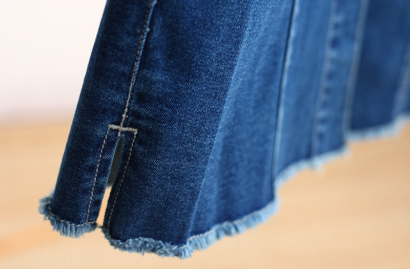 半身裙-2017夏季新品 韩版女士前系扣七扣半身