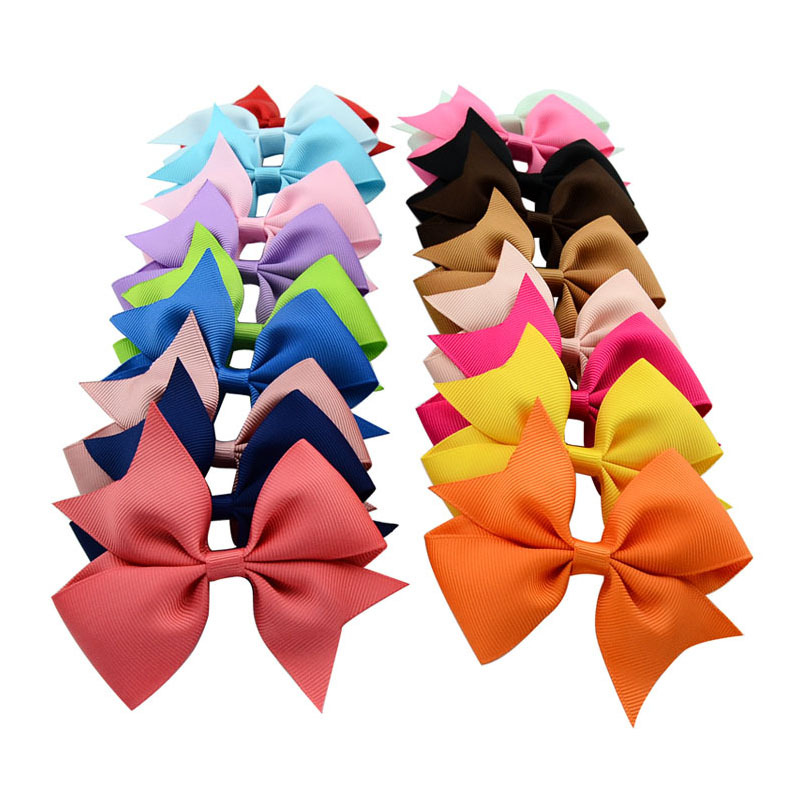 Simple Ribbed Ribbon Fishtail V-shaped Bow Children's Hair Accessories display picture 5
