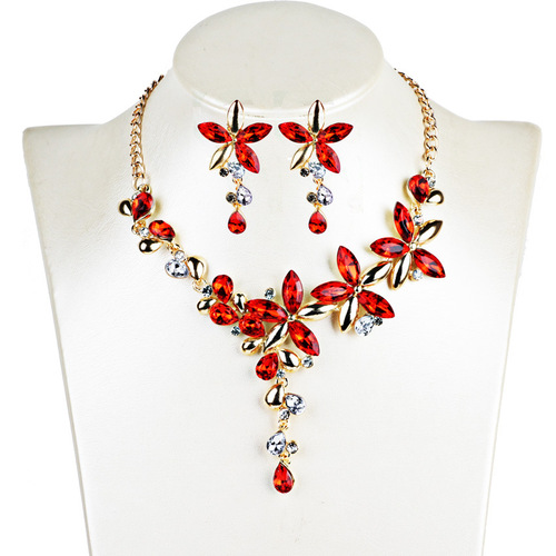 Women Girls evening dress singers host party cosplay Earrings beautiful  temperament necklace new crystal fashion earrings