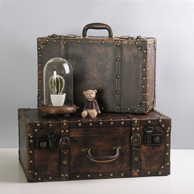 [欧式复古手提箱木箱子皮箱怀旧装饰品摆件服装店橱窗陈列摄影道具] 欧式复古手提箱木箱子皮箱怀旧装饰品摆件服装店橱窗陈列摄影道具