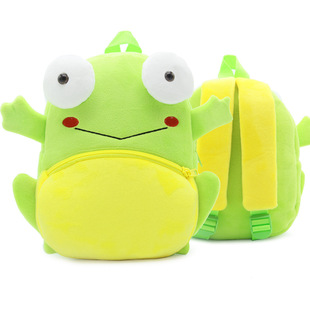 Cute Zoo Children's Schoolbag Backpack Frog Plush Backpack Animal Frog Early Childhood Education Burden Reduction Bag