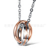 Fashionable necklace stainless steel for beloved, pendant suitable for men and women for elementary school students, accessories, Japanese and Korean