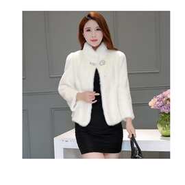 现货仿貂绒女装2020年仿貂皮大衣女短款整貂水貂皮草外套 水貂