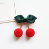 Children's cute hairgrip with bow, fuchsia hair accessory handmade, Korean style