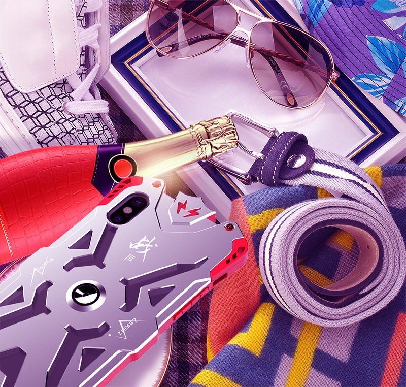 SIMON THOR Magnetic Bracket Aviation Aluminum Alloy Shockproof Rugged Metal Case Cover for Apple iPhone X