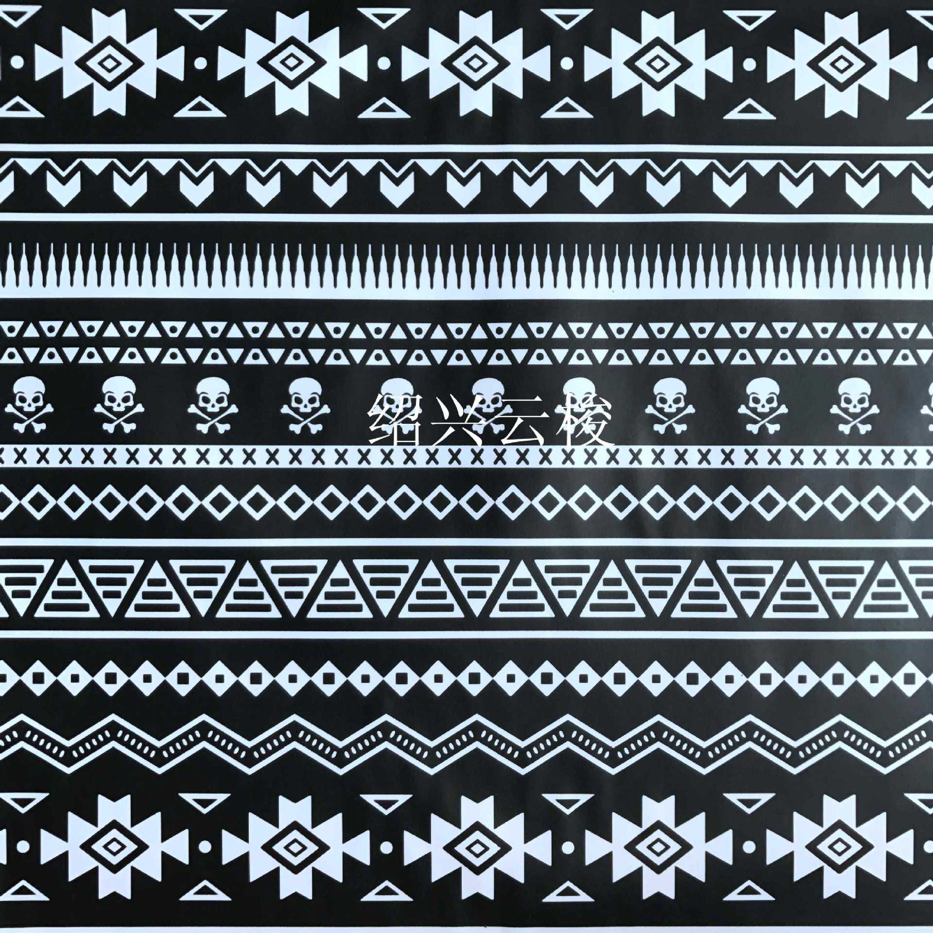 黑白印花服装革 时尚环保 人造pu革