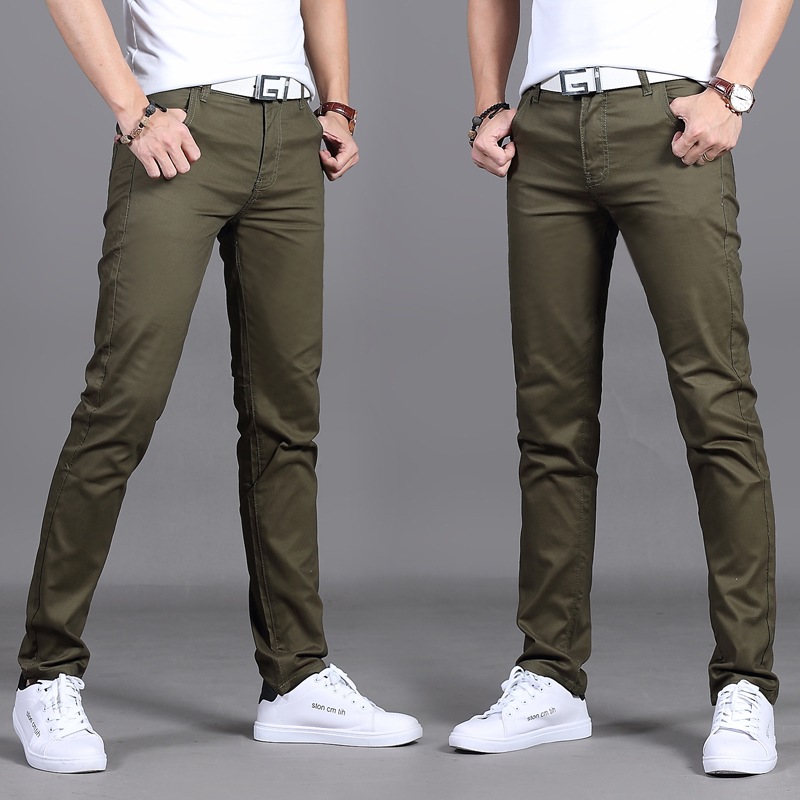2020 pantalones casuales de otoño e invierno para hombres pantalones casuales de estilo coreano slim fit para hombres pantalones casuales rectos de cintura media para hombres pantalones de hombre al por mayor