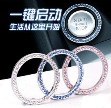 Автомобильные принадлежности одной кнопкой кнопка запуска декоративное кольцо ручное АЛМАЗНОЕ КОЛЬЦО зажигания с кристаллами наклейки автомобильные аксессуары