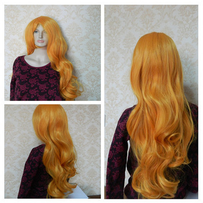 欧美流行高温丝交织网长发公主cosplay假发可烫染批发可定制|ms