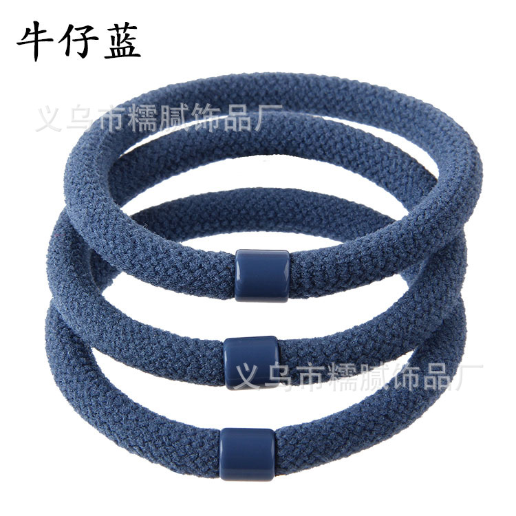 47# Denim blue mesh high elastic hair rope