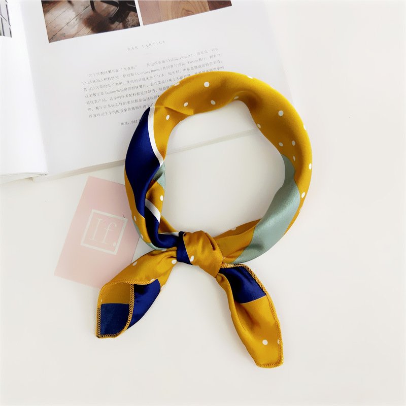 Women's Simple Style Stripe Polka Dots Chains Print Satin Silk Scarf display picture 58