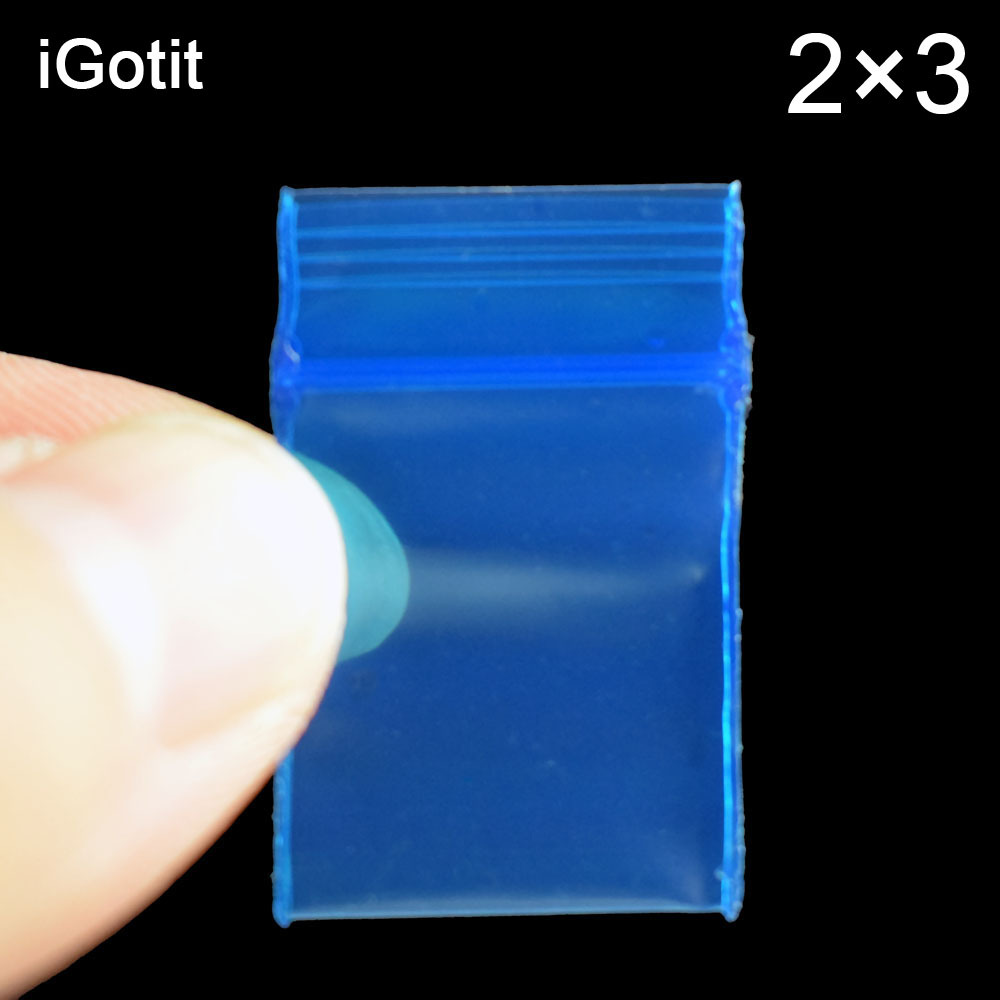 2x3cm蓝色自封袋小号加厚密封袋夹链封口袋药袋粉末袋