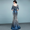 Long sequins dinner dress hostess new elegant fishtail dress  