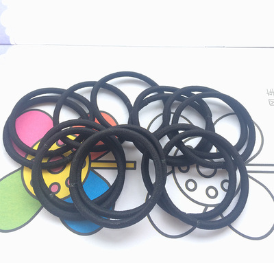 高弹力黑色呢绒皮筋饰品柔软百搭发圈无缝丸子头不伤发头绳批发