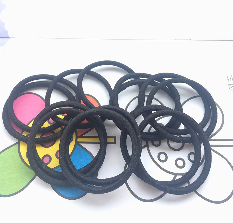 高弹力黑色呢绒皮筋饰品柔软百搭发圈无缝丸子头不伤发头绳批发