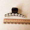 Black hair accessory from pearl, big small crab pin, hairpins, wholesale, Chanel style