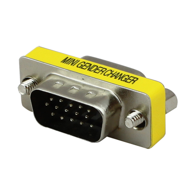 P518 VGA转接头显示器连接头公对母对接头电脑电视线转换头