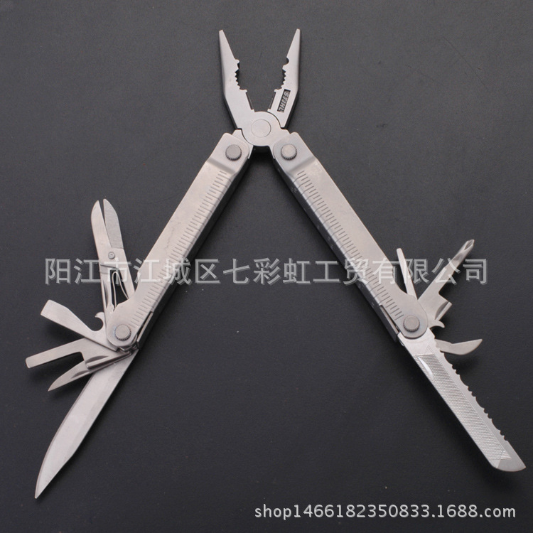 带剪带量尺户外多用工具钳 野营随身大号多功能刀钳 折叠工具钳子