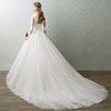 Winter wedding dress new Korean version of simple brides marry a word shoulder repair small trailing long sleeves