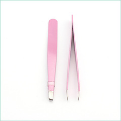 噴漆粉紅色不鏽鋼批發眉夾鉗美容工具眉毛鑷子夾 配件