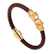 European And American Jewelry Leather Cord Woven Alloy Guitar Bracelet Three-piece Set display picture 23