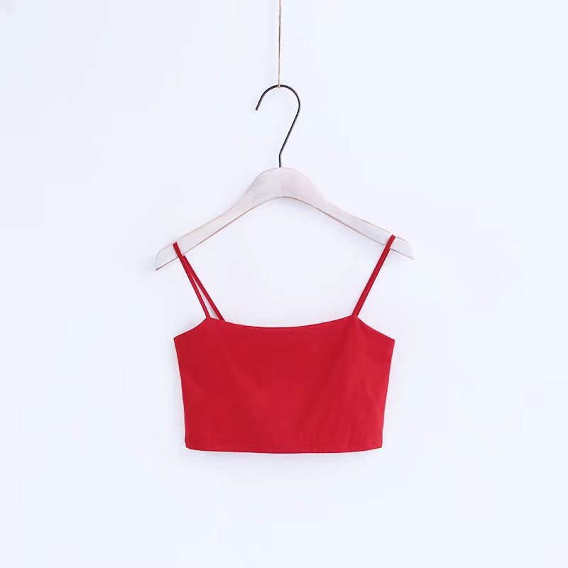 solid color double layer short camisole clothes set NSAC32706