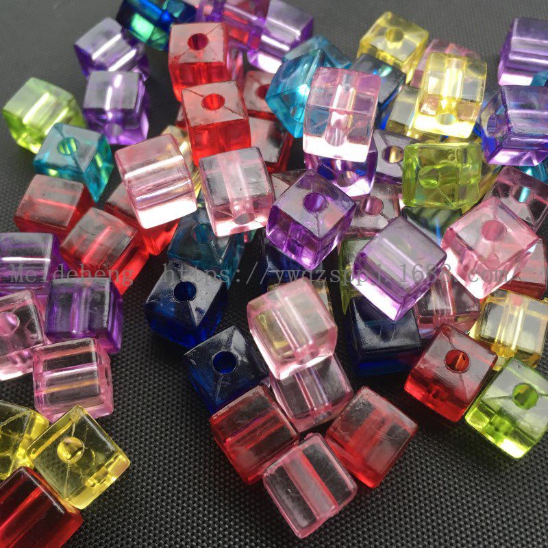 Yiwu Meideheng 7mm transparent acrylic square beads DIY handcrafted accessories diamond decoration materials detail image 3