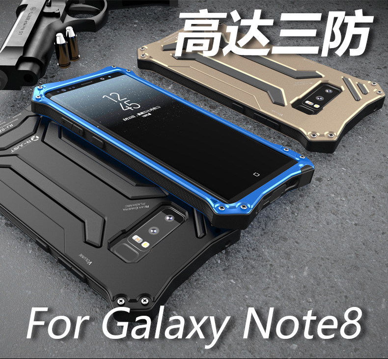 R-Just Gundam Water-resistant Shockproof Dirt-proof Snow-proof Premium Armor Heavy Duty Metal Protective Case Cover for Samsung Galaxy Note 8