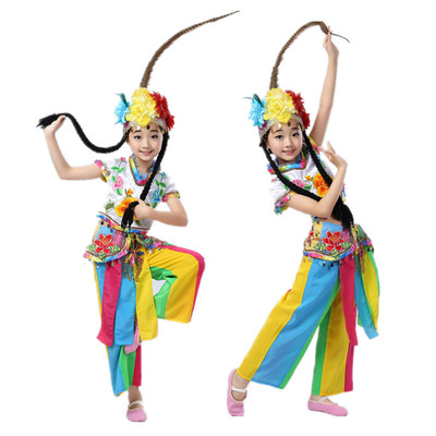 俏花旦演出服装 小花旦表演服 成人儿童新款 民族舞蹈演出花木兰|ru