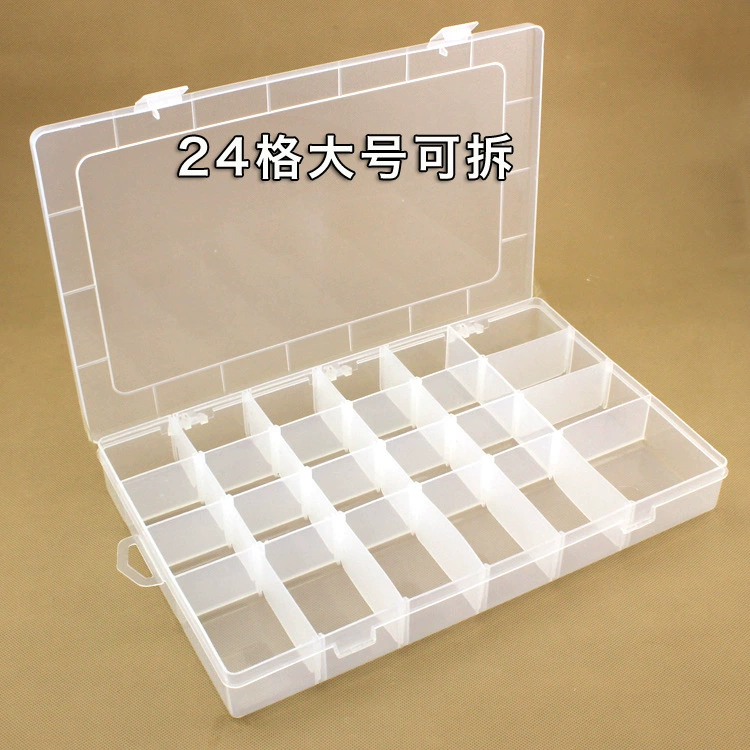 Extra -large 24 square square box plastic box transparent PP parts storage box jewelry finishing box chronic component box